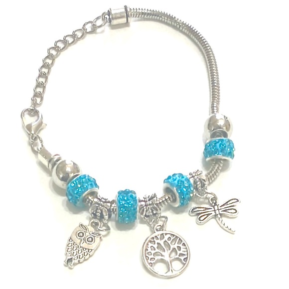 Owl, Butterfly, and Tree of Life Charm Bracelet - Picture 2 of 2